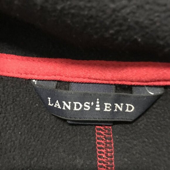 LANDS END Mens XL Red Fleece Jacket Full Zip Up - Picture 4 of 9